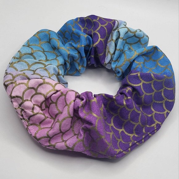 Mermaid Wide Elastic Scrunchie Anti Crease Extra Hold - Picture 2 of 2